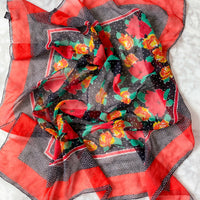 Multicoloured Floral and Polka-Dot Scarf