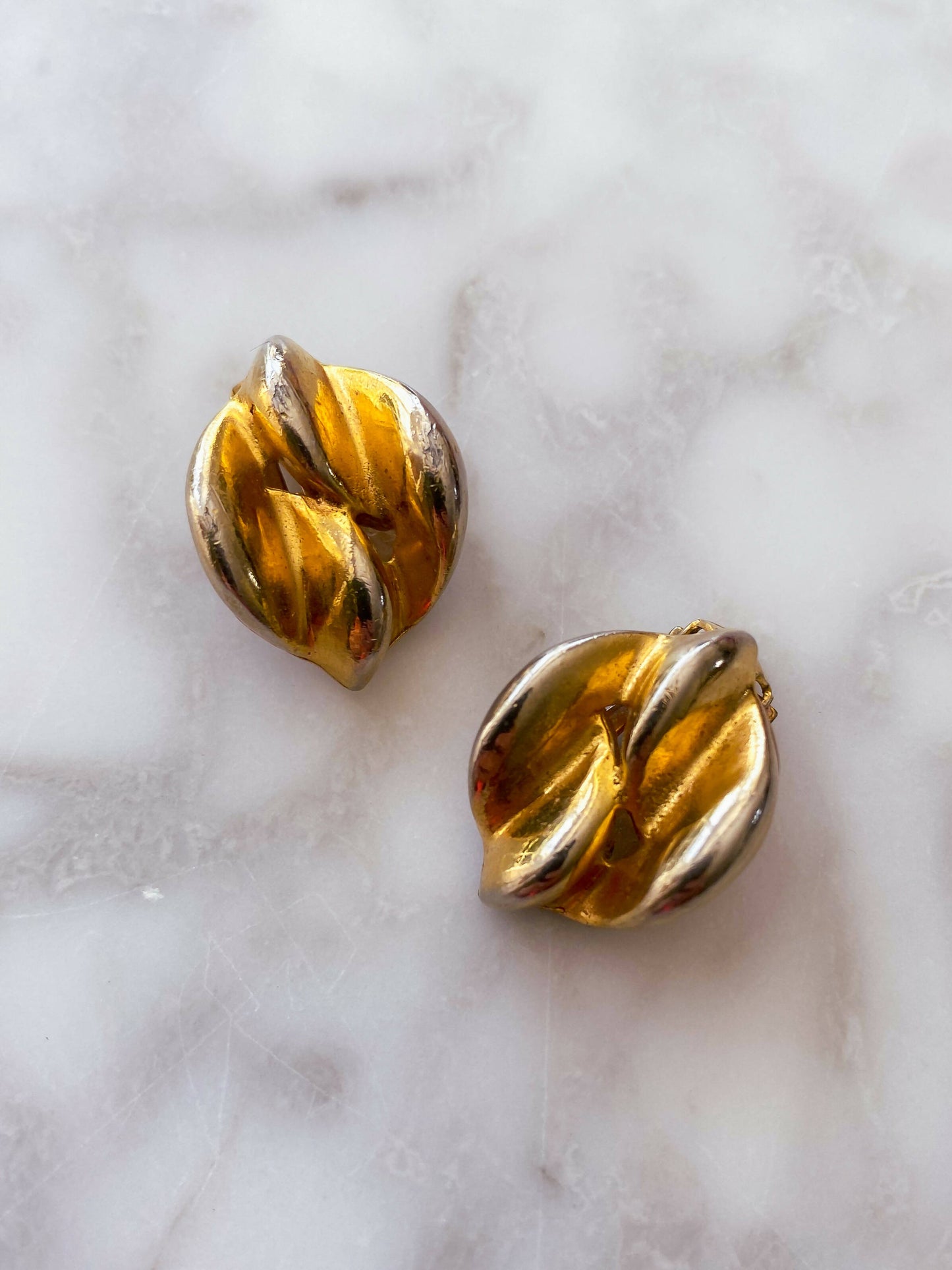 Twisted Gold-Tone Clip-On Earrings