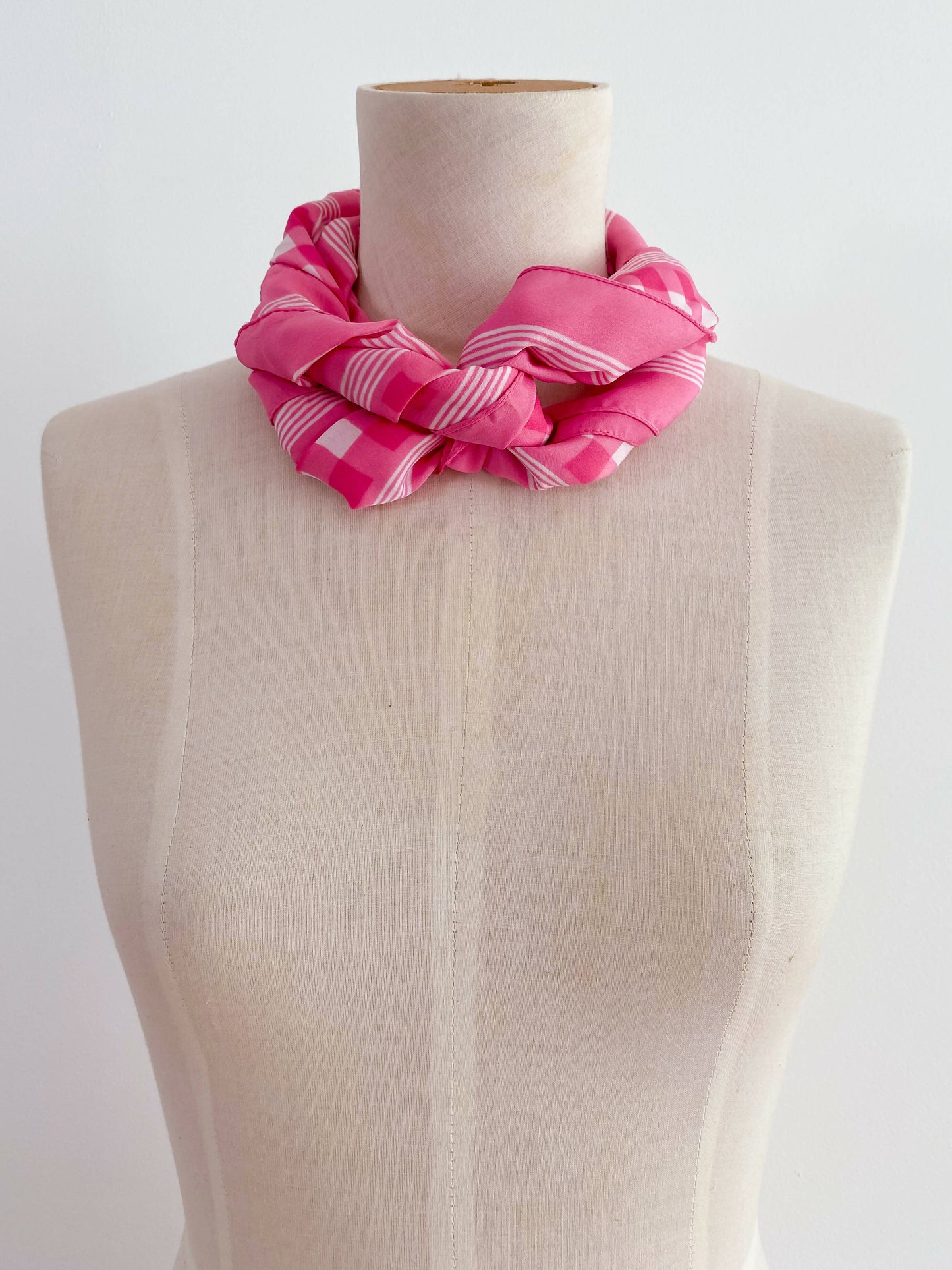 Pink Gingham Scarf