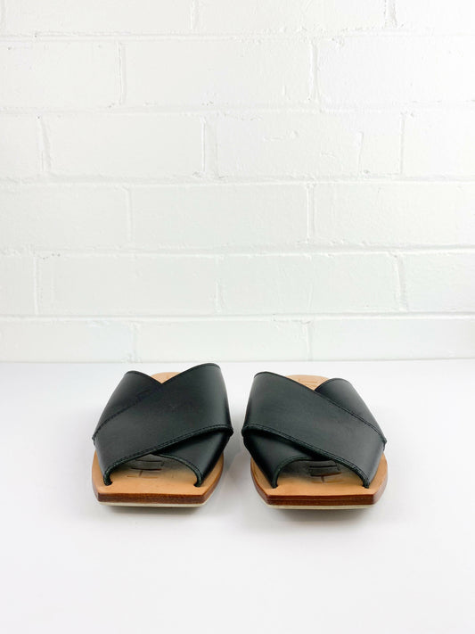 James Smith Size 40 Black Leather Slides