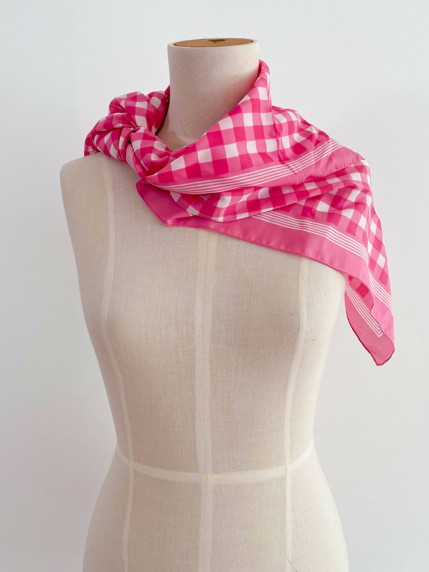 Pink Gingham Scarf