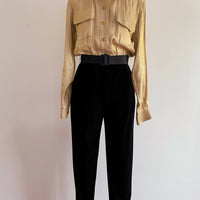 Vintage Caché Size 4 (AU 8-10) Sateen and Velvet Jumpsuit