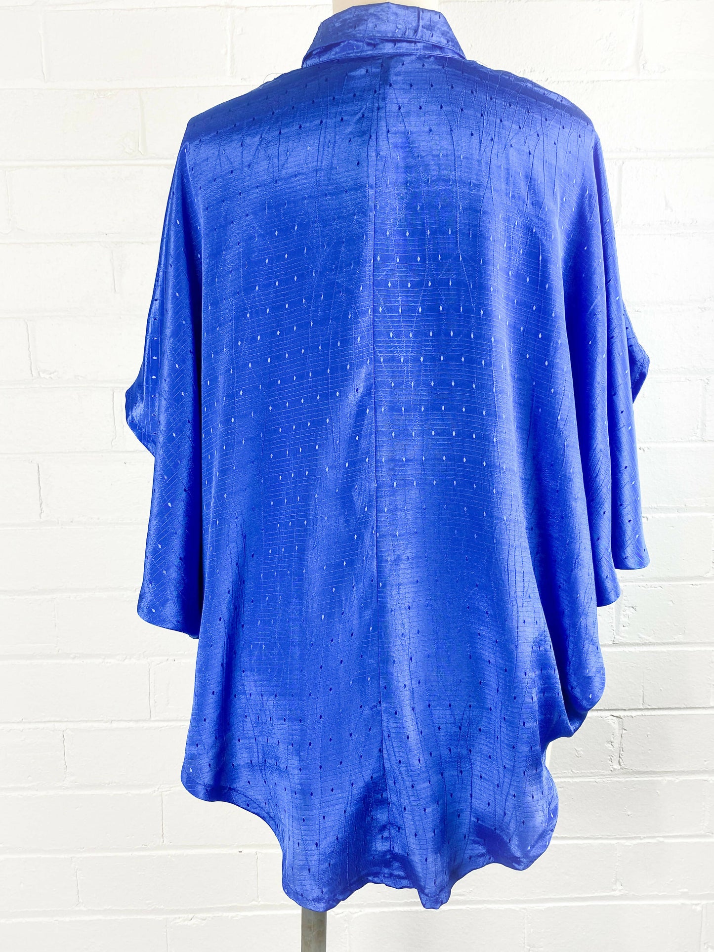 Cobalt-Blue Embroidered Batwing Shirt