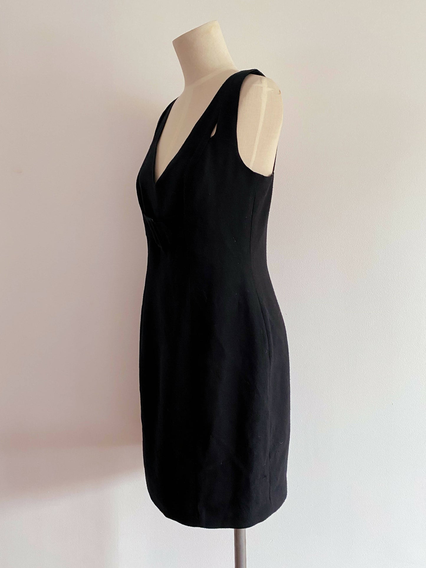 After Eight Size 12 Black Crepe Mini Dress