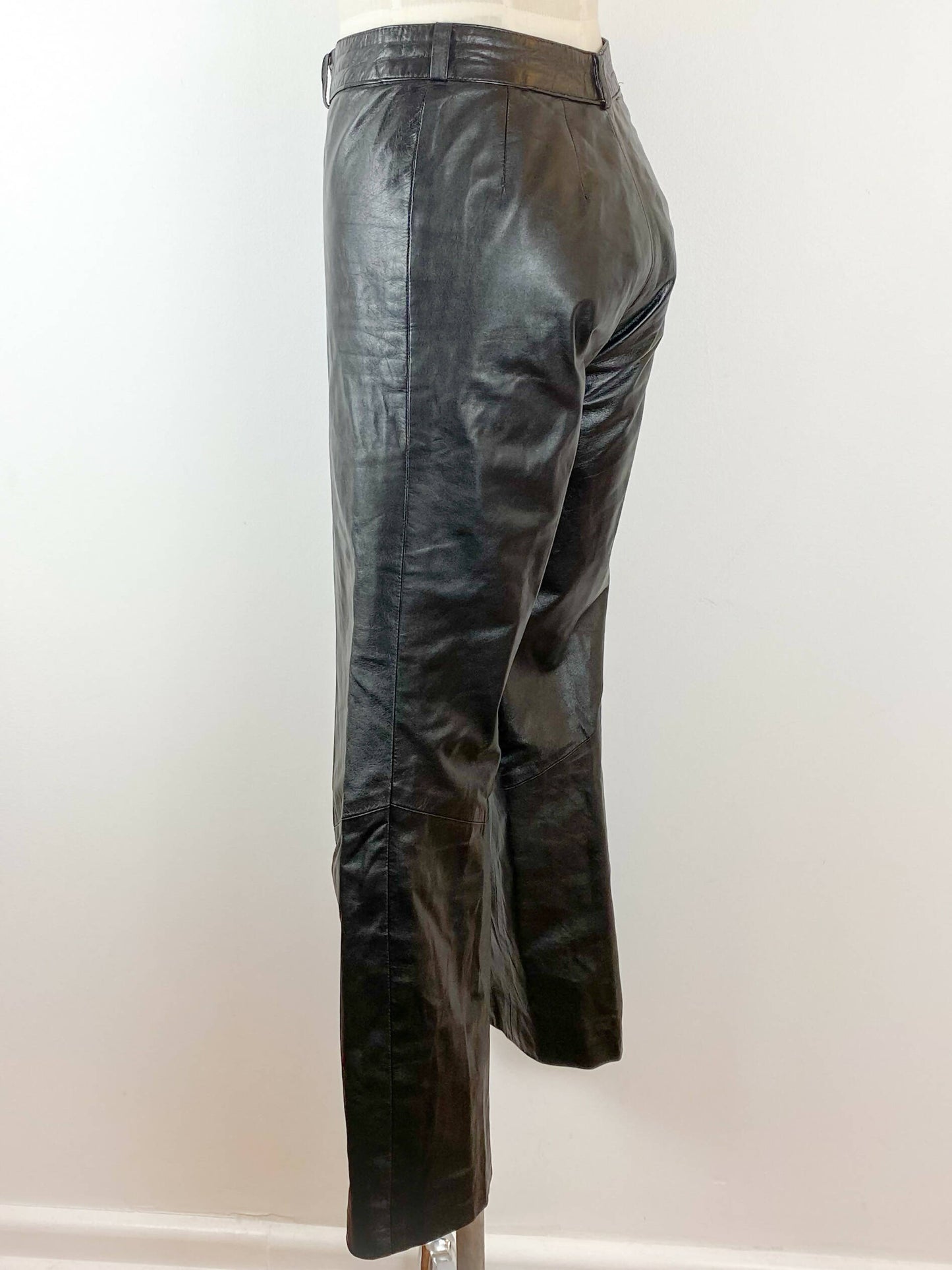 Size 8 Black Slim-leg Leather Pants