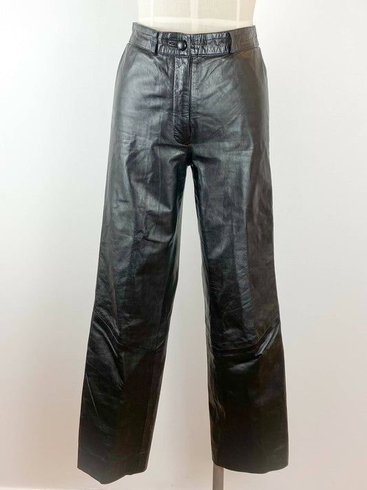 Size 8 Black Slim-leg Leather Pants