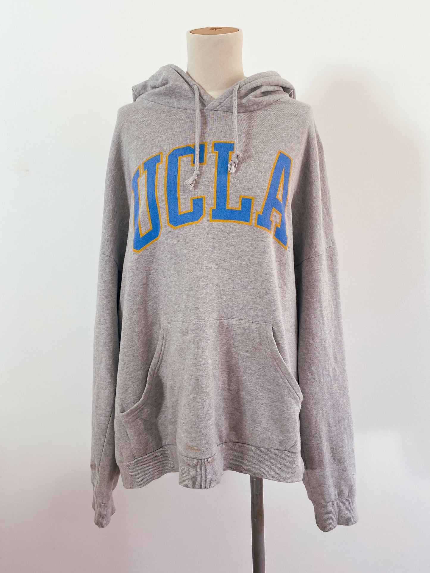 UCLA Size L Grey Marle Cotton Hoodie