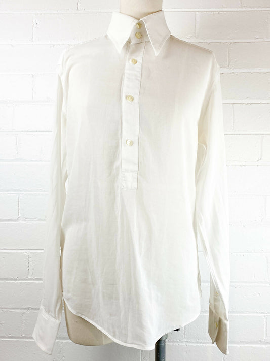 Dolce & Gabbana Size 8 Semi-Sheer White Shirt