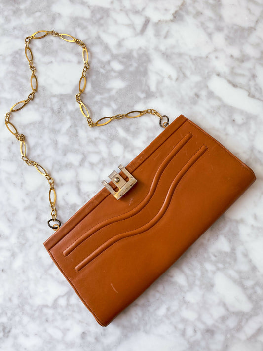 Tan Leather Clutch