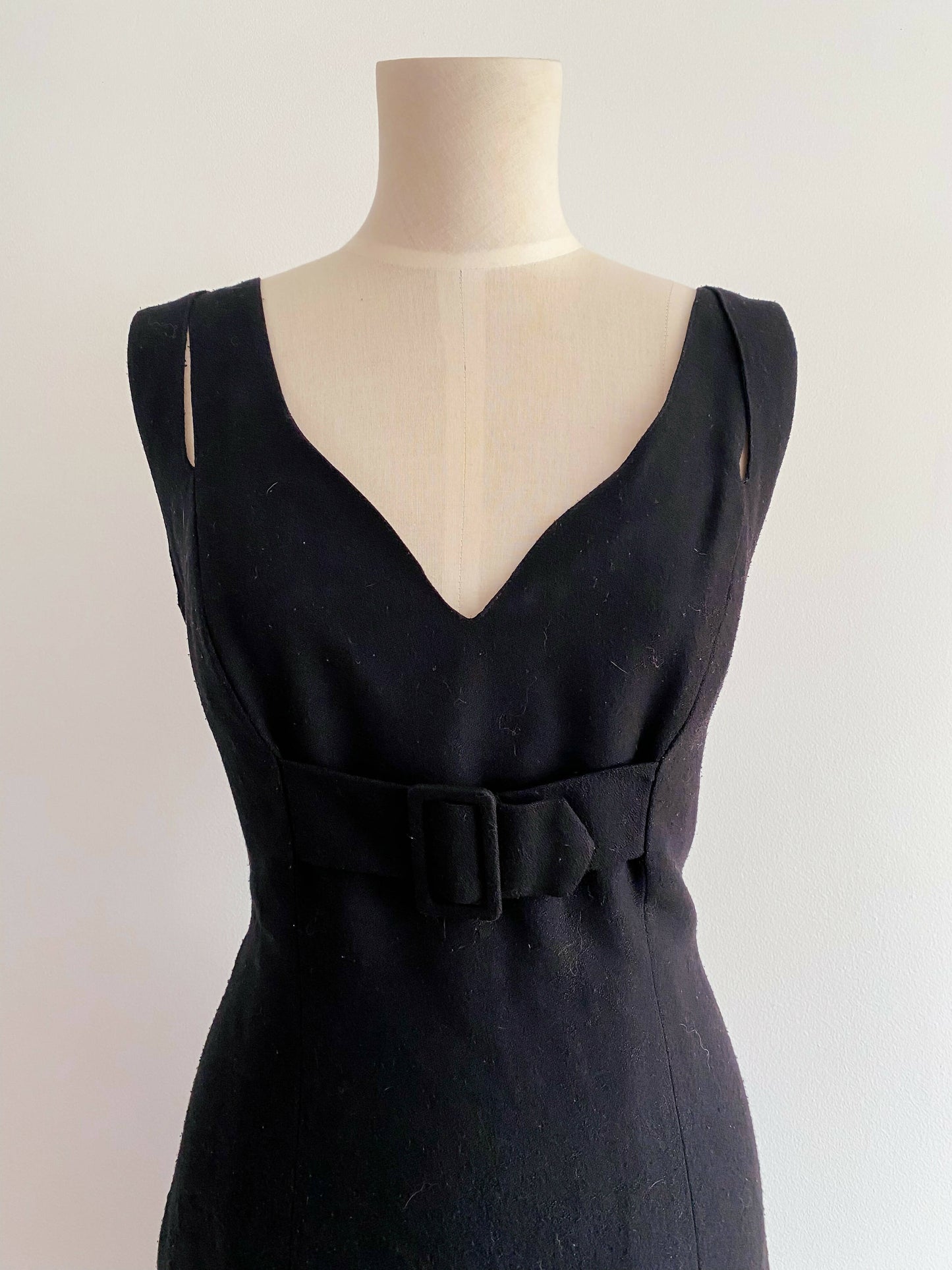 After Eight Size 12 Black Crepe Mini Dress