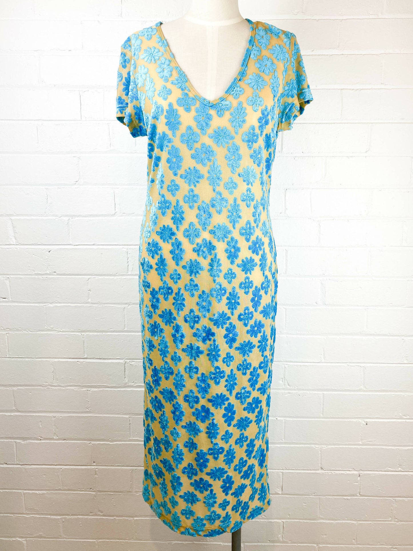 Charlie Brown Size 10 Devoré Multicolour Maxi Dress