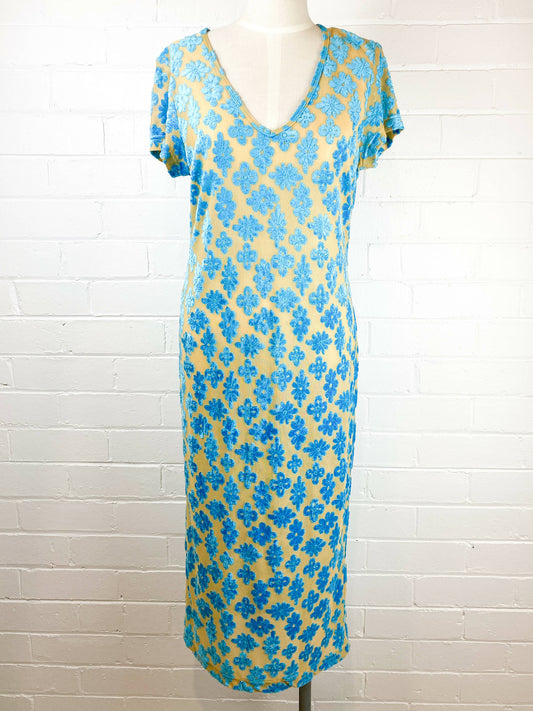 Charlie Brown Size 10 Devoré Multicolour Maxi Dress