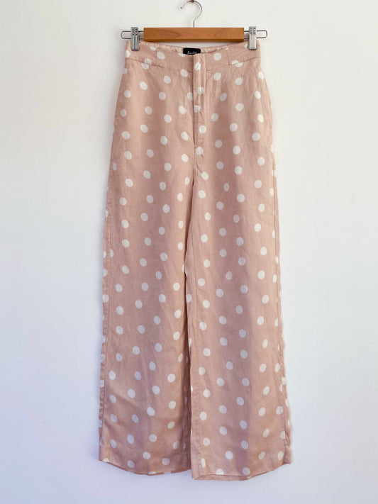 Bardot Size 8 Polka-Dot Wide-Leg Pants