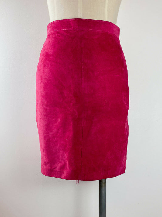 Marquis Size 10 Fuchsia Suede Mini Skirt