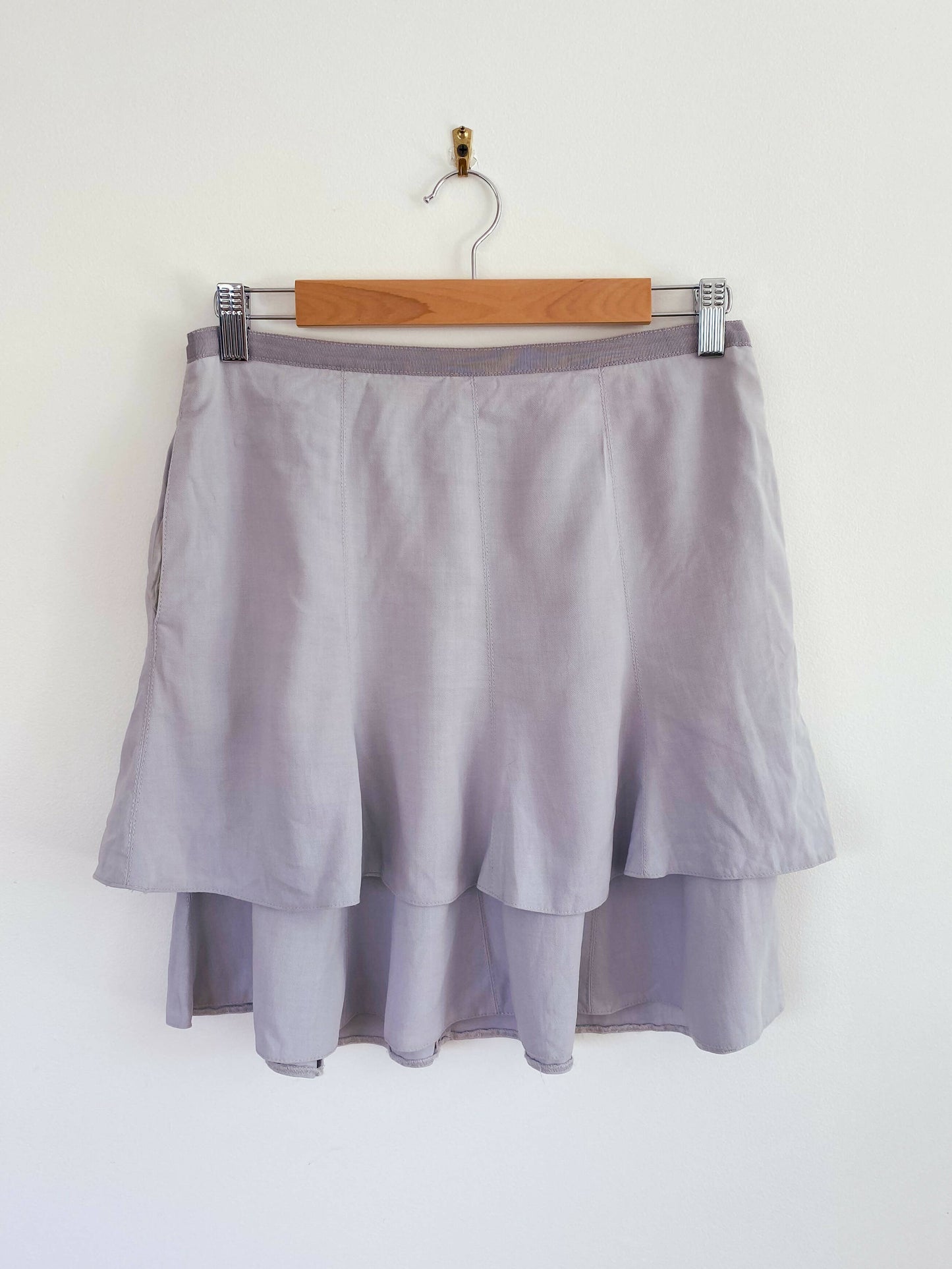 BCBG Max Azria Size 6 Layered Dusty-Blue Mini Skirt