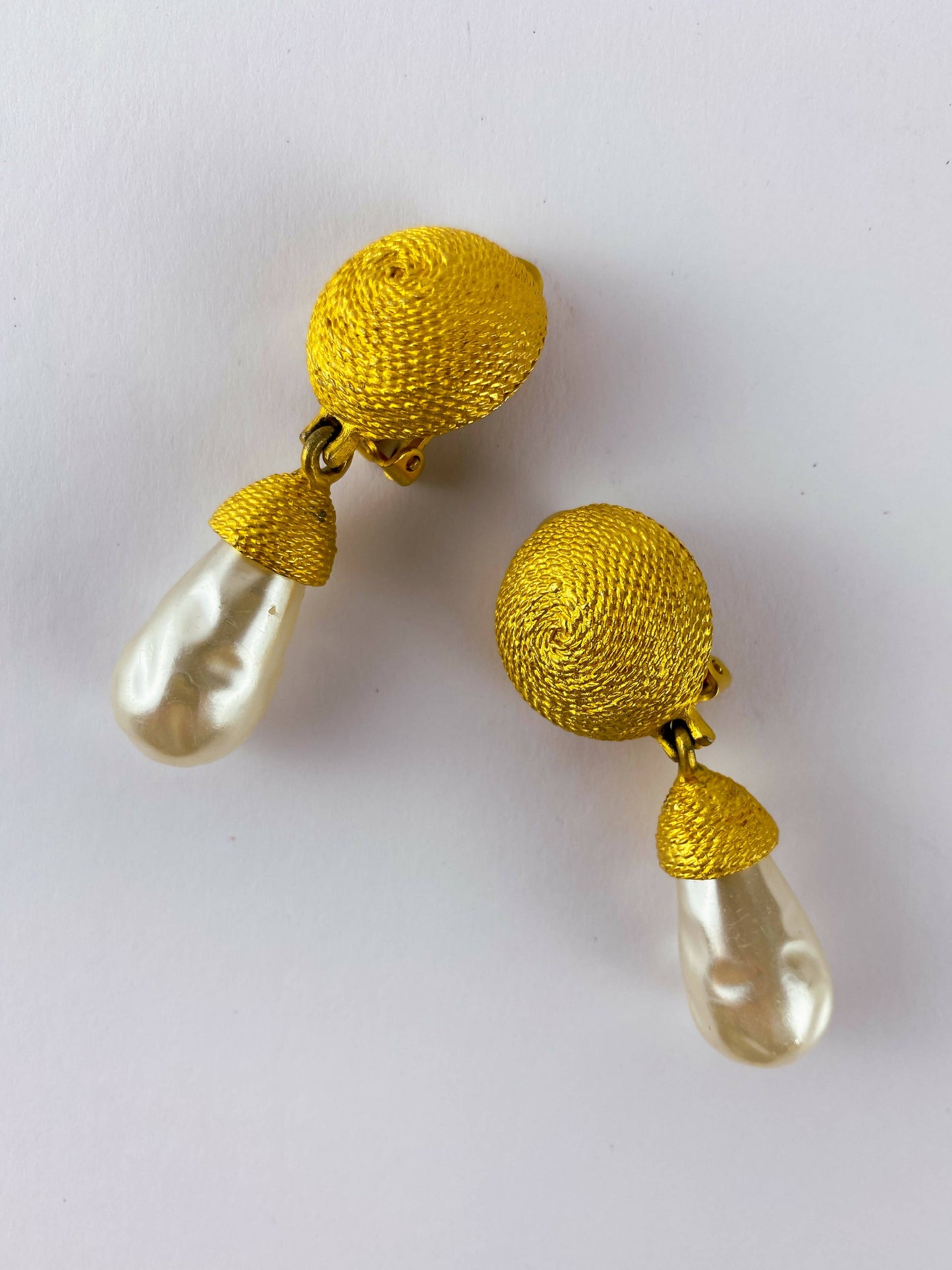 Faux Pearl and Gold-Tone Clip-On Earrings