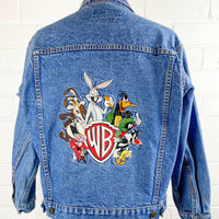 Warner Bros Size L Looney Tunes Embroidered Denim Jacket