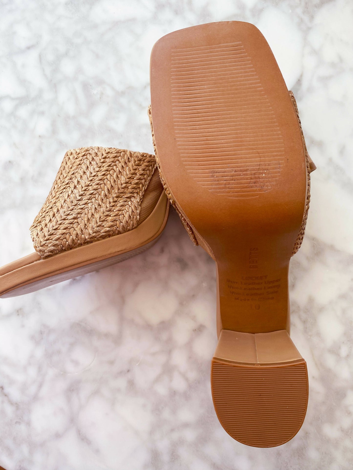 Betts Size 40 Woven Block-Heel Sandals