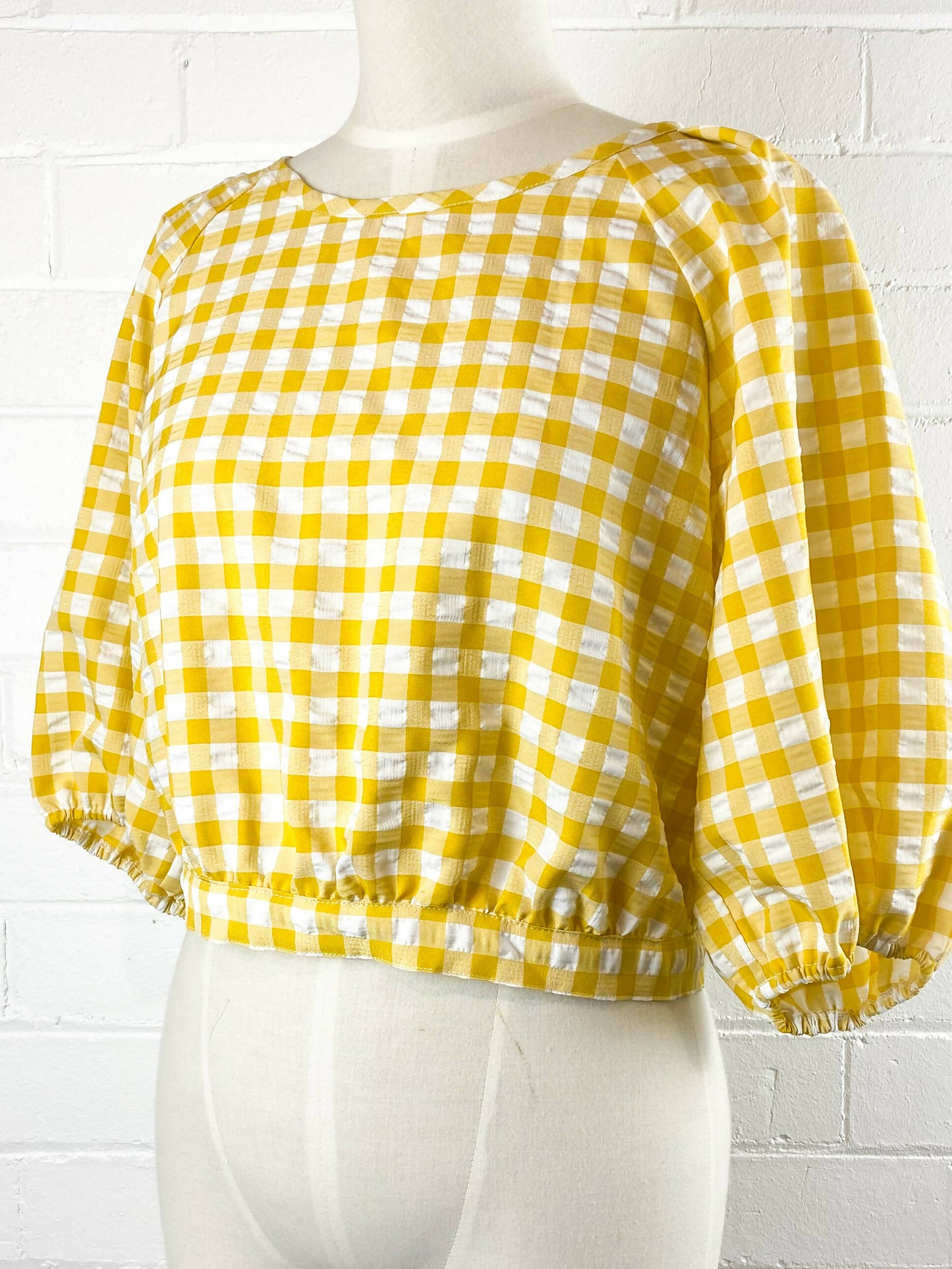 Dotti Size 16 Cropped Gingham Top