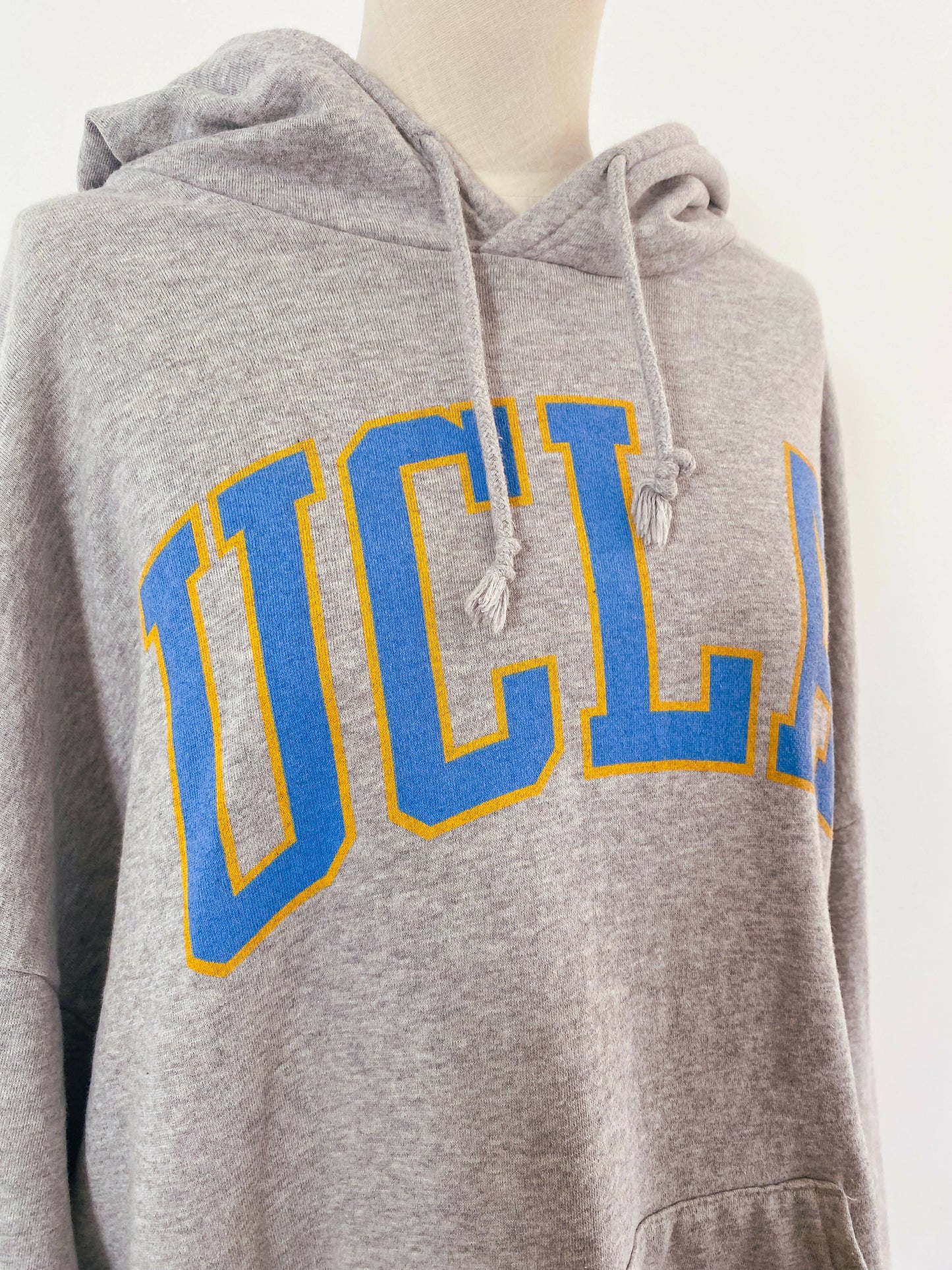 UCLA Size L Grey Marle Cotton Hoodie