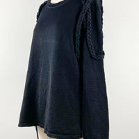 Seed Size M Plaited Black Knit