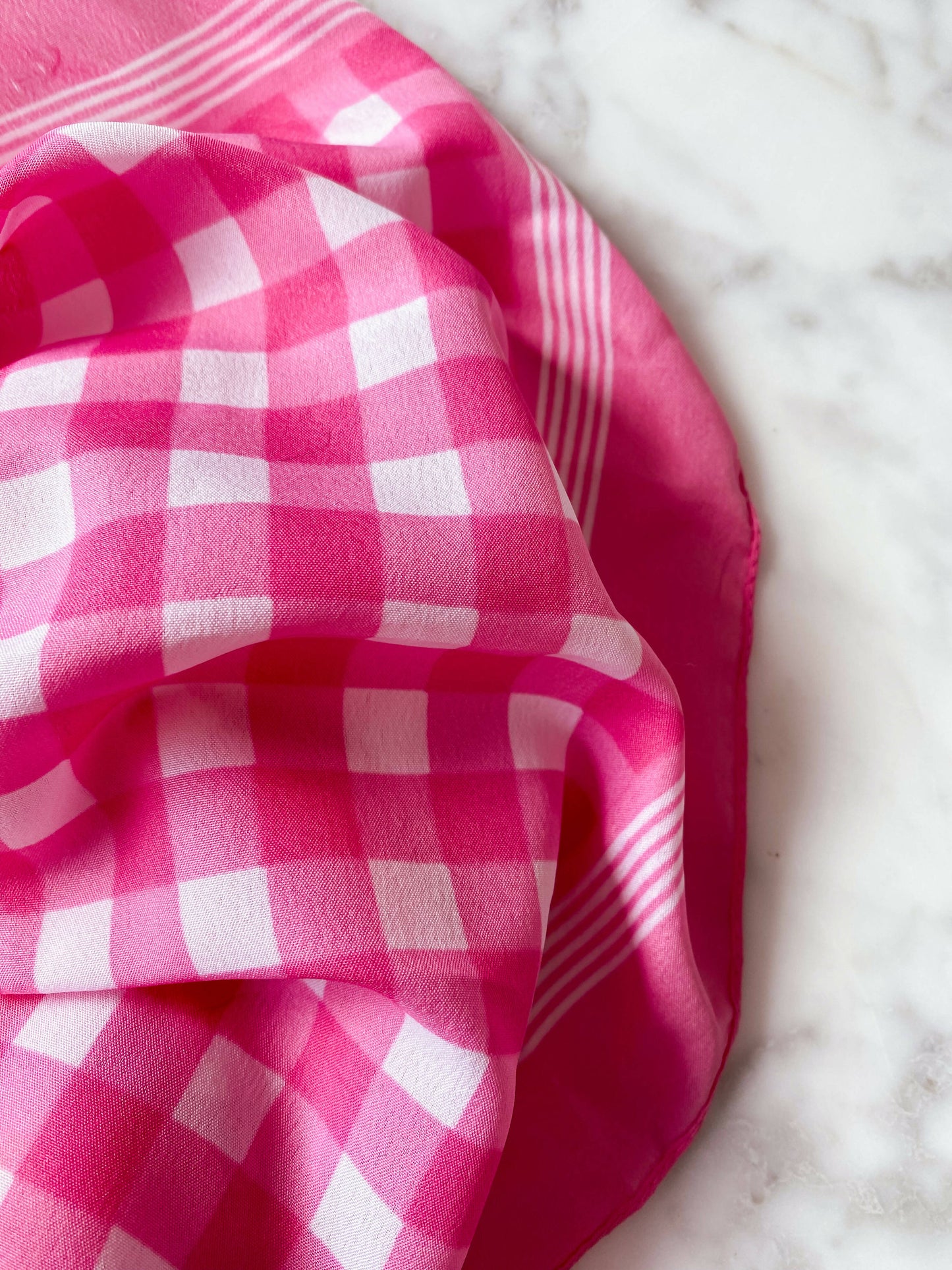 Pink Gingham Scarf