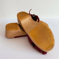 funkis Size 38 Burgundy Leather Clogs