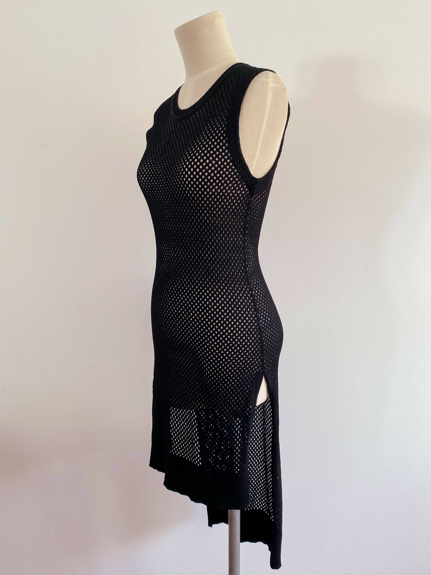 Veronika Maine Small Black Mesh Dress