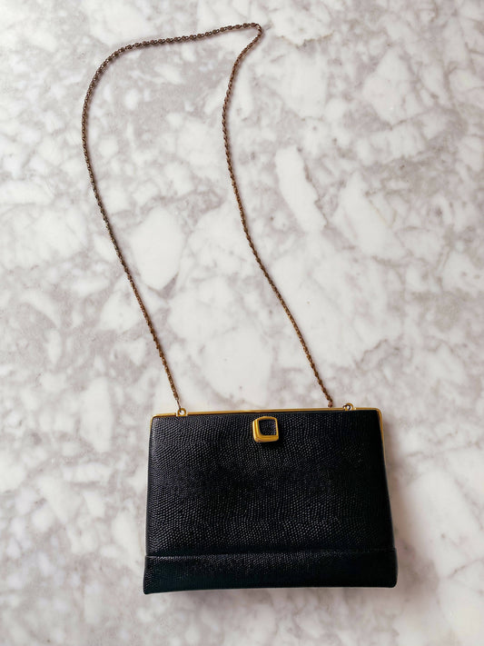 Shilton Black Faux Leather Clutch