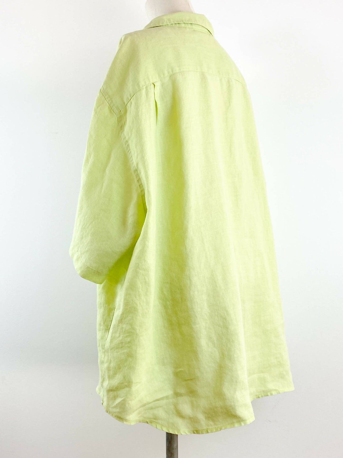 NOW Size 24 Lime-Green Ramie Shirt