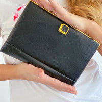 Shilton Black Faux Leather Clutch