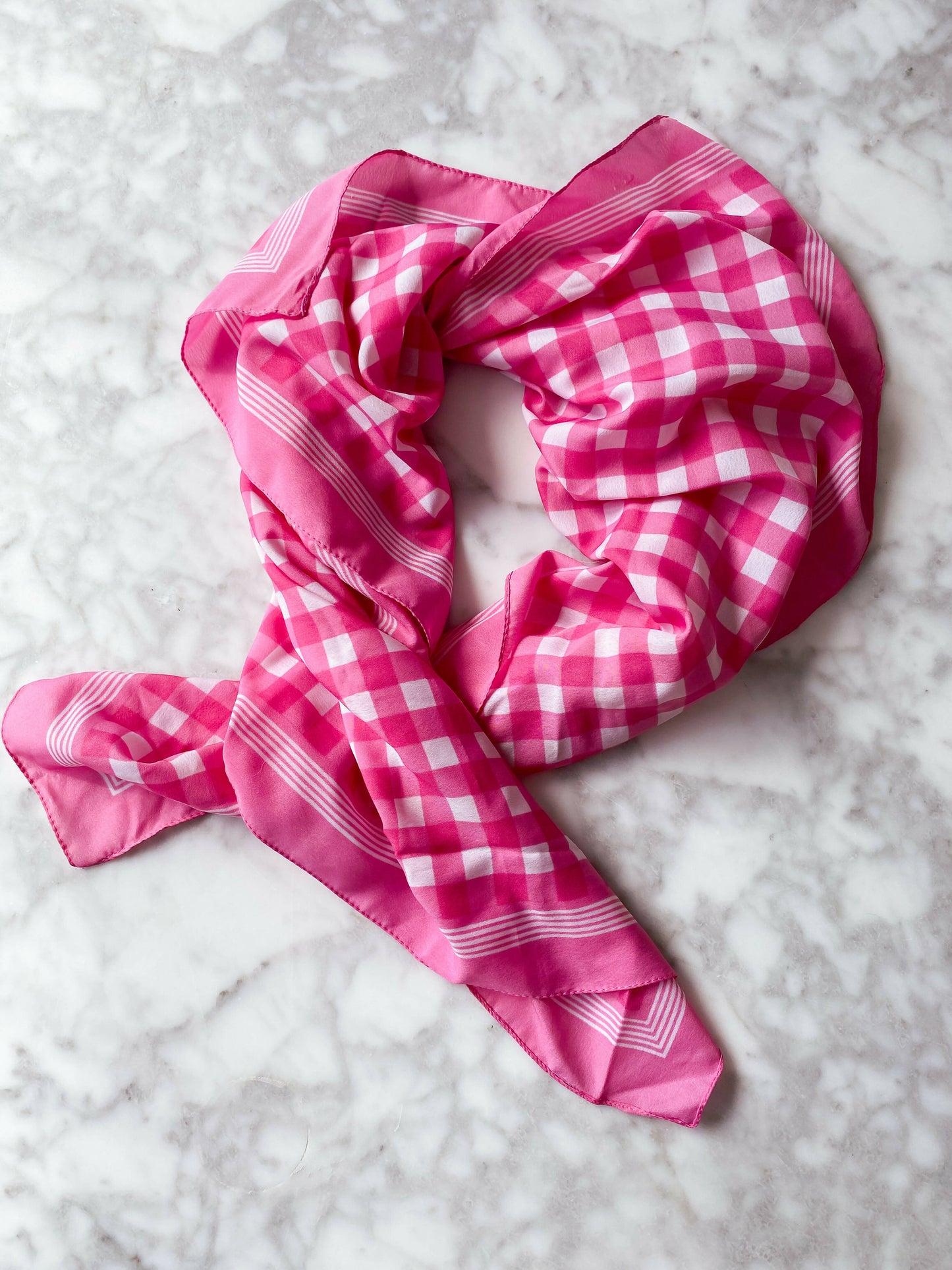 Pink Gingham Scarf