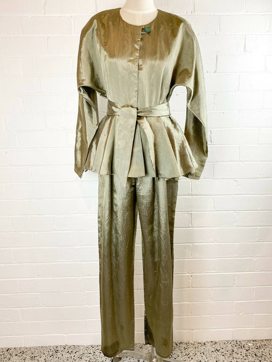 Size 10-12 Olive Peplum Jumpsuit