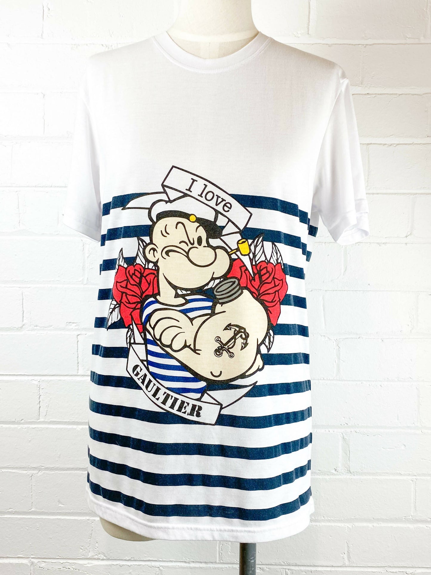 Jean Paul Gaultier Size Small Printed White T-Shirt