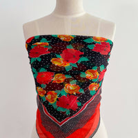 Multicoloured Floral and Polka-Dot Scarf