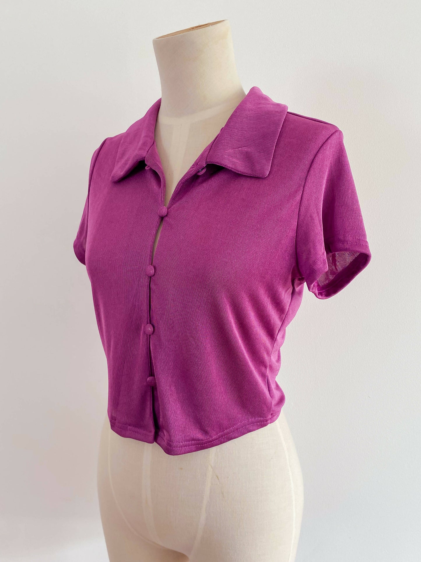 Beginning Boutique Large Cropped Purple Top