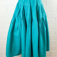 Size 8 Pleated Emerald-Green Midi Skirt