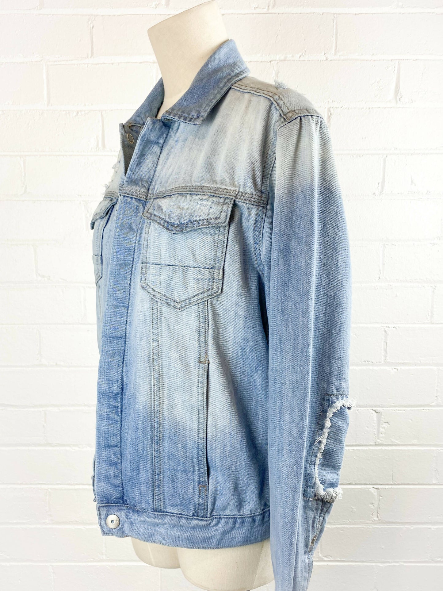 Calvin Klein Jeans Size S Distressed Denim Jacket